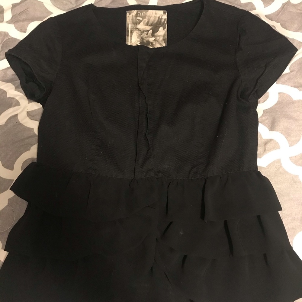 Black zip up Mac and Jac blouse